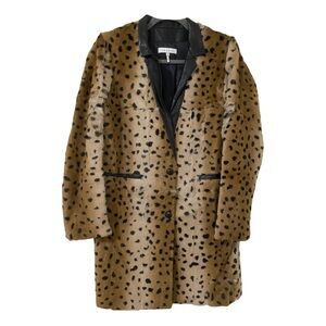 Sandro Leopard leather coat xs-s